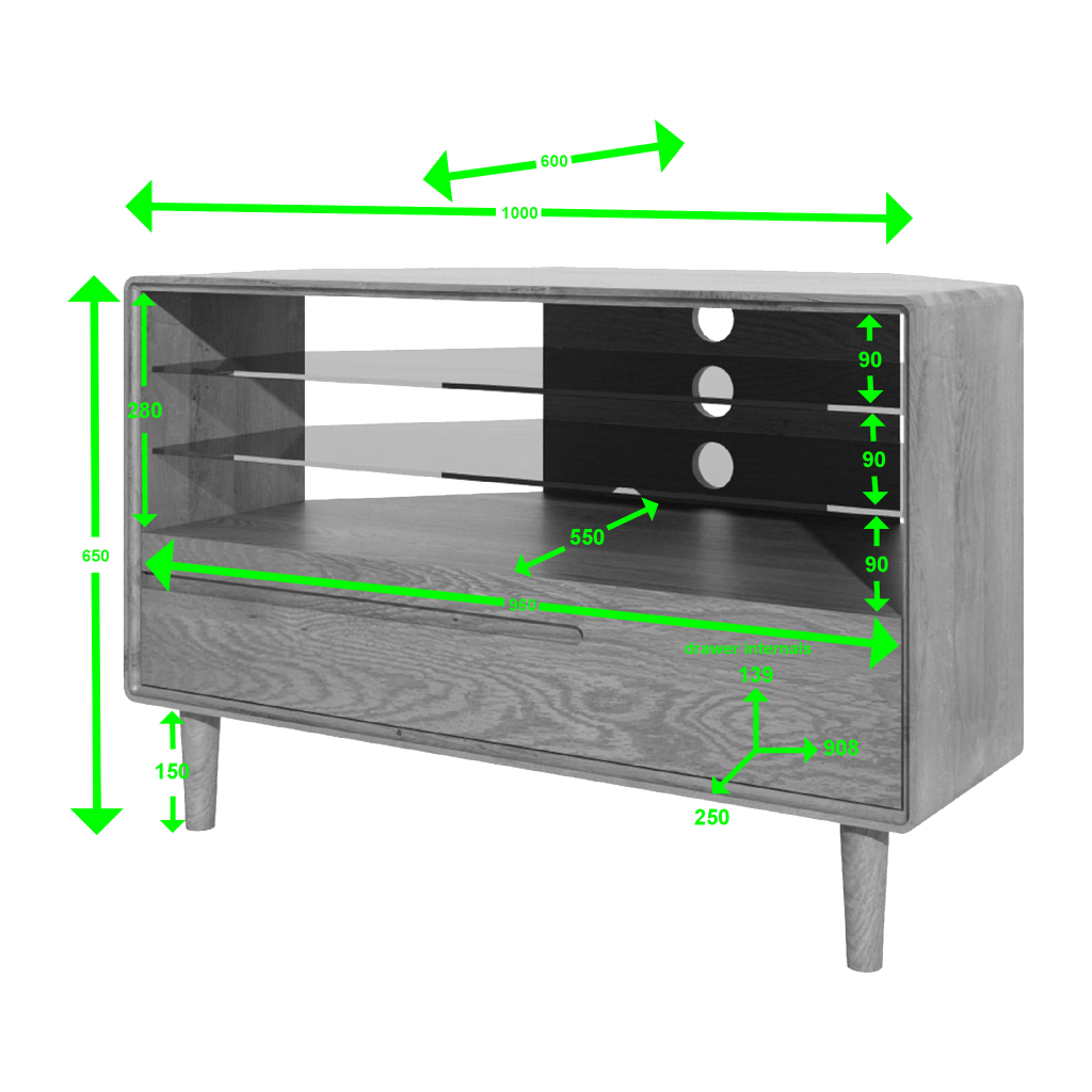 Scandic Corner TV Unit. Solid Oak 100% Solid Oak10