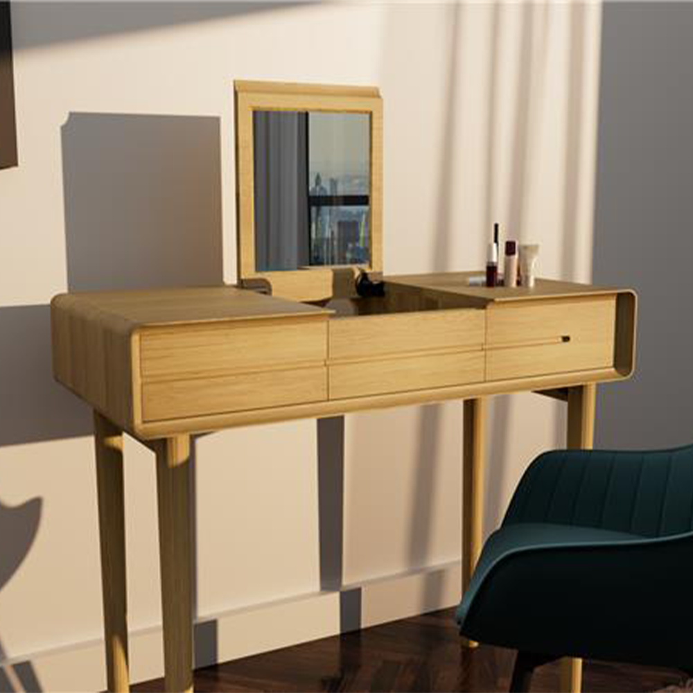 Scandic Dressing Table with Mirror. Solid Oak 100% Solid Oak