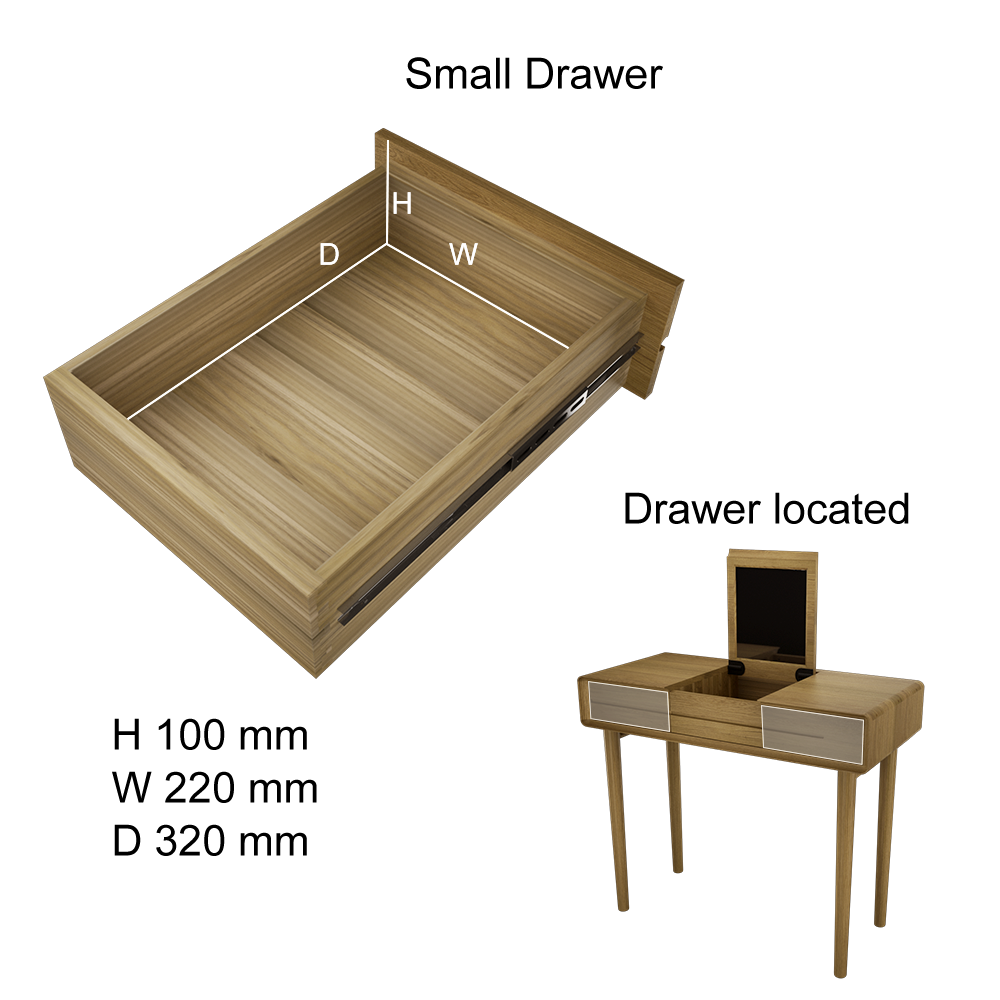 Scandic Dressing Table with Mirror. Solid Oak 100% Solid Oak3