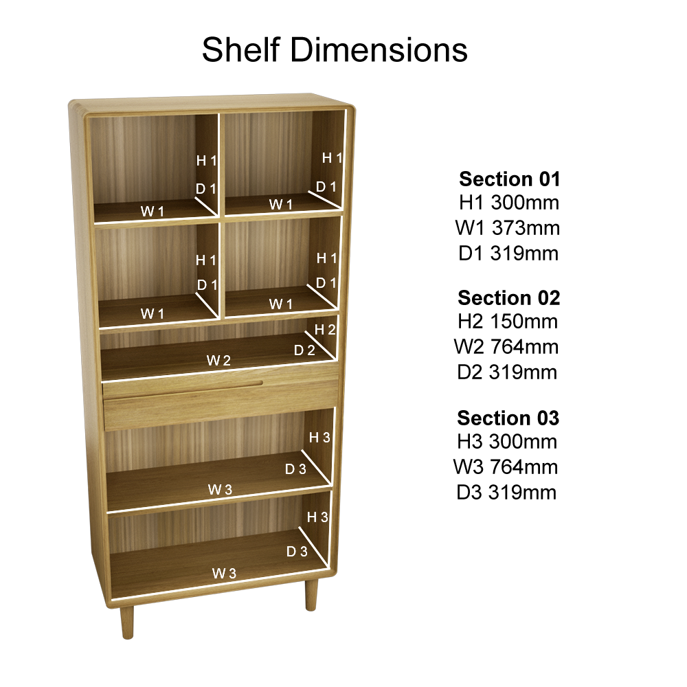 Scandic Large Bookcase. Solid Oak 100% Solid Oak2
