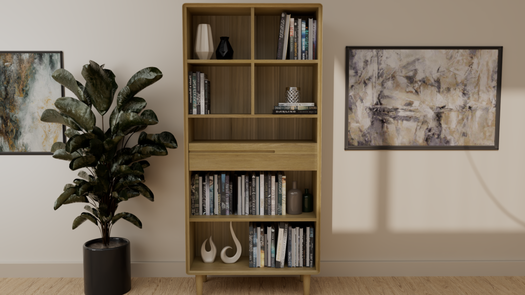 Scandic Large Bookcase. Solid Oak 100% Solid Oak4