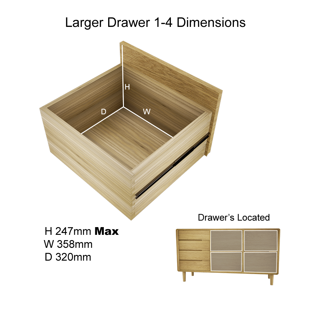 Scandic Large Sideboard. Solid Oak 100% Solid Oak