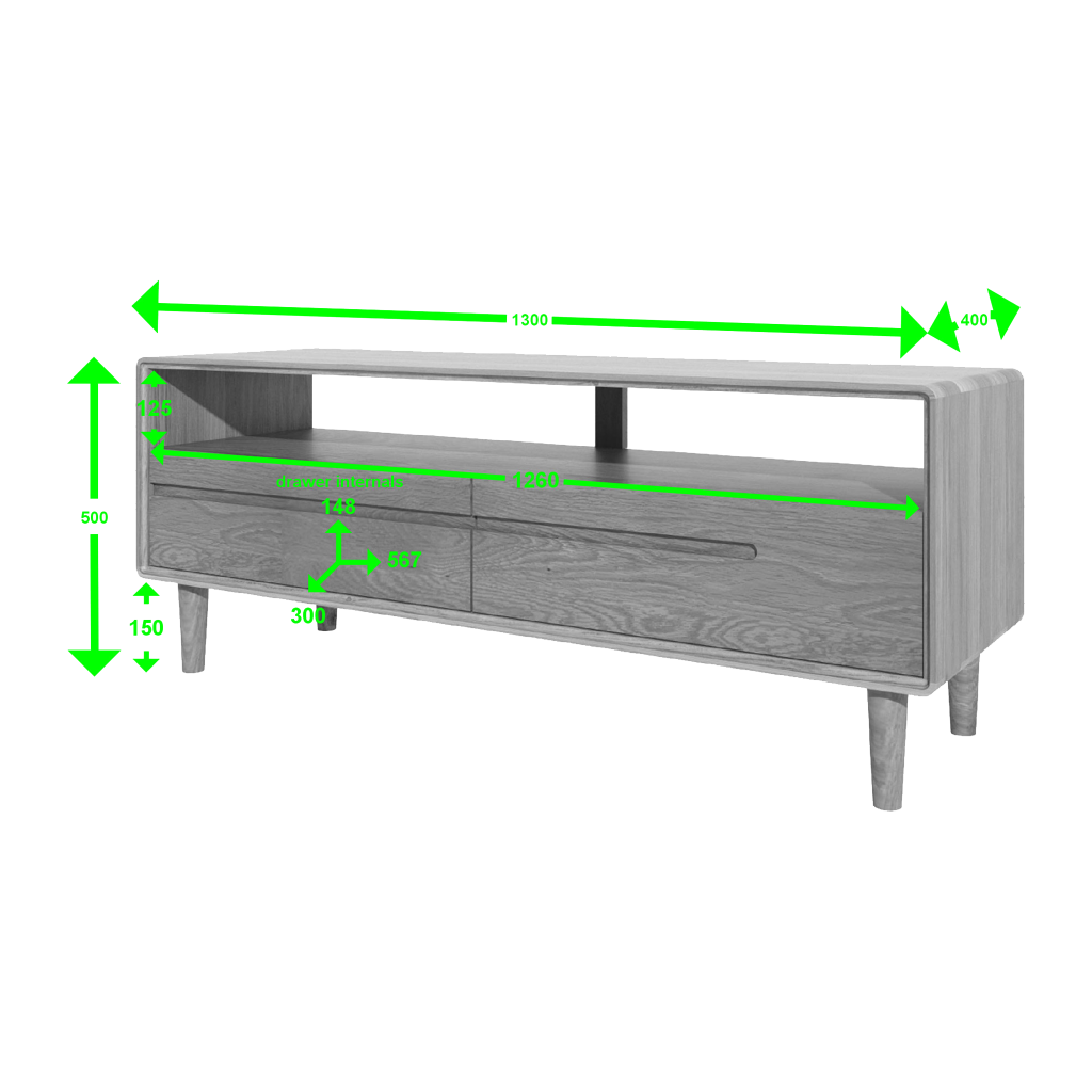 Scandic Medium TV Unit. Solid Oak 100% Solid Oak4