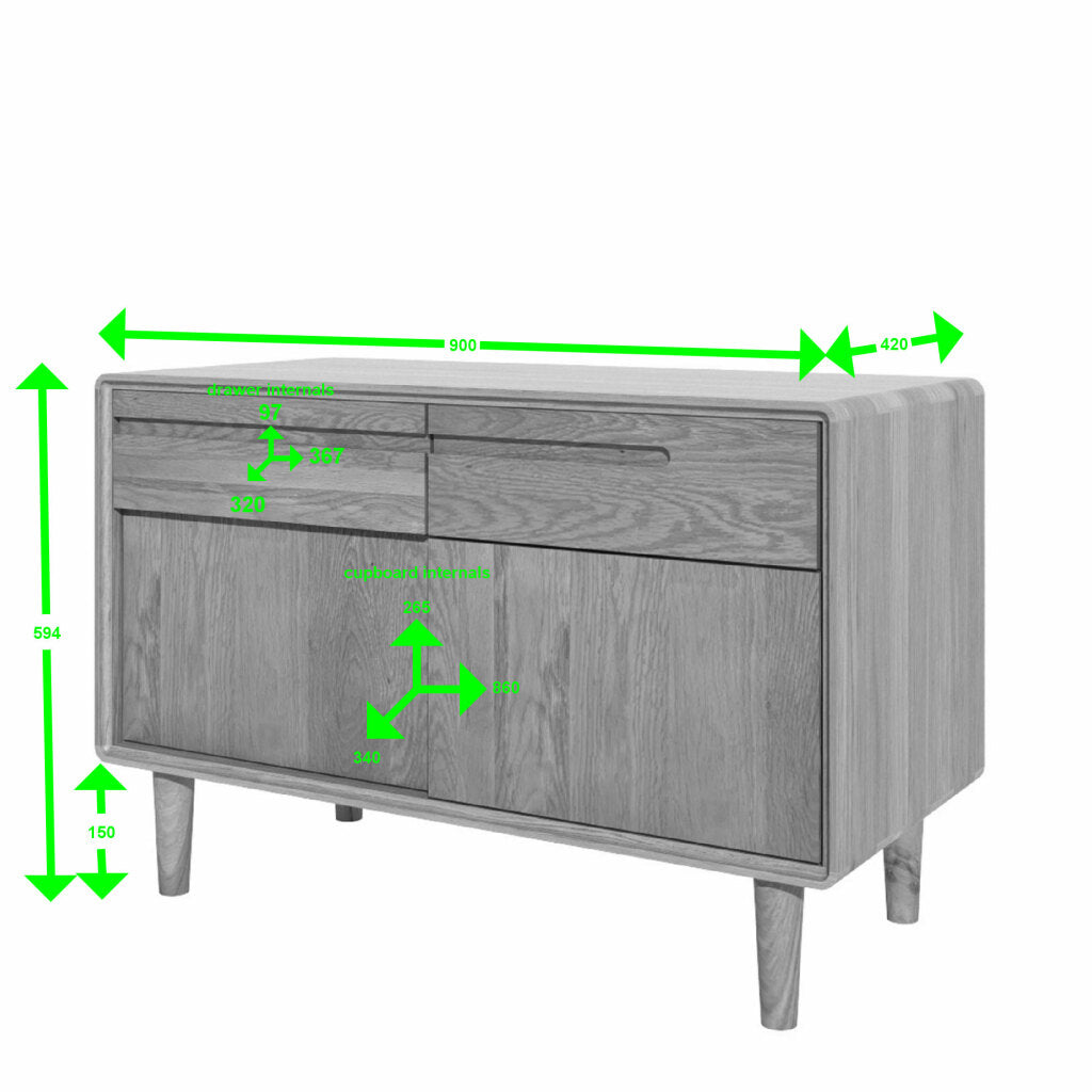 Scandic Narrow Unit. Solid Oak   100% Solid Oak