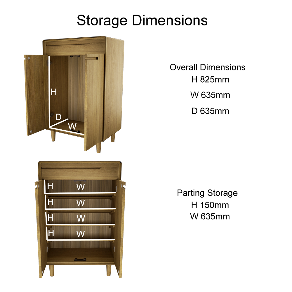 Scandic Shoe Cabinet. Solid Oak 100% Solid Oak1
