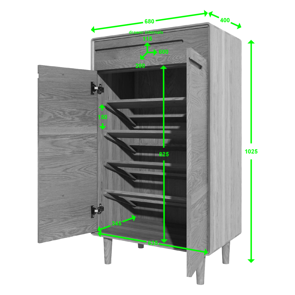 Scandic Shoe Cabinet. Solid Oak 100% Solid Oak7
