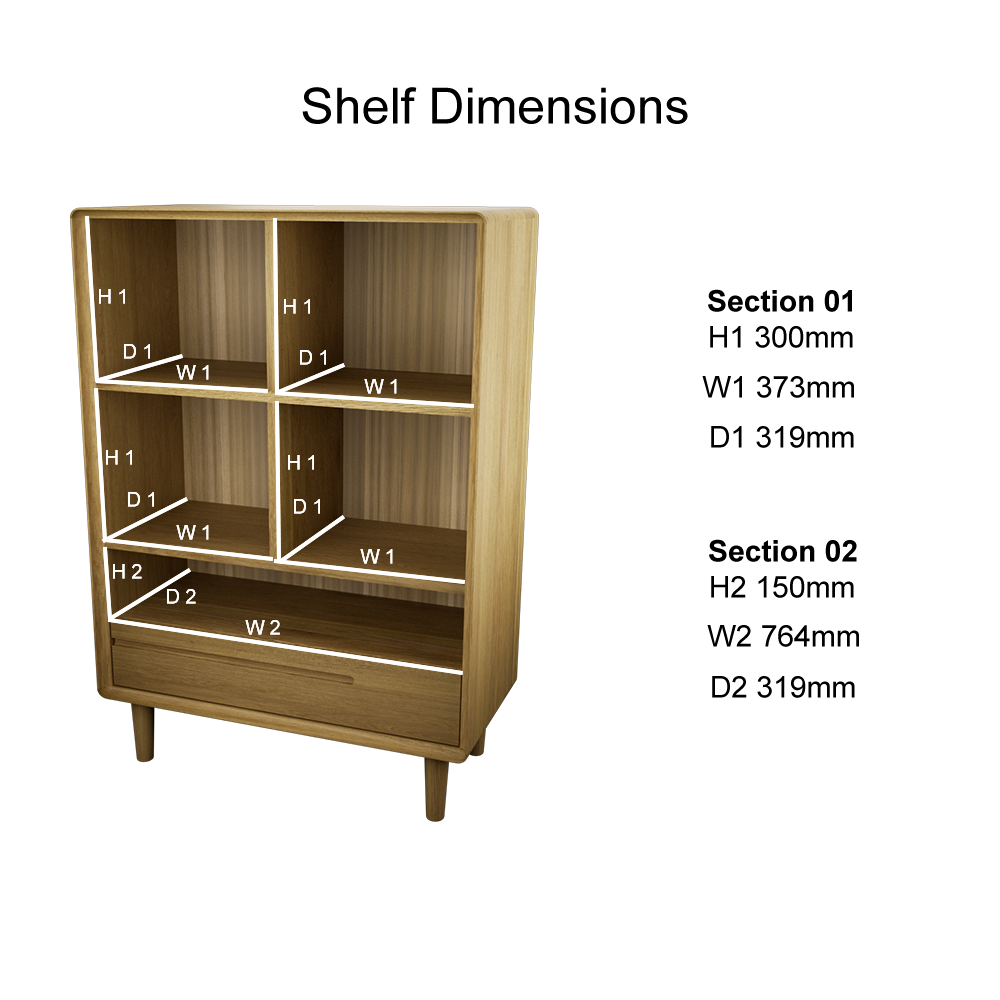Scandic Small Bookcase. Solid Oak 100% Solid Oak