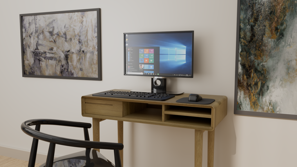 Scandic Small Computer Desk. Solid Oak 100% Solid Oak6