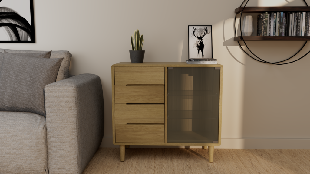 Scandic Small Glazed Chest. Solid Oak 100% Solid Oak1