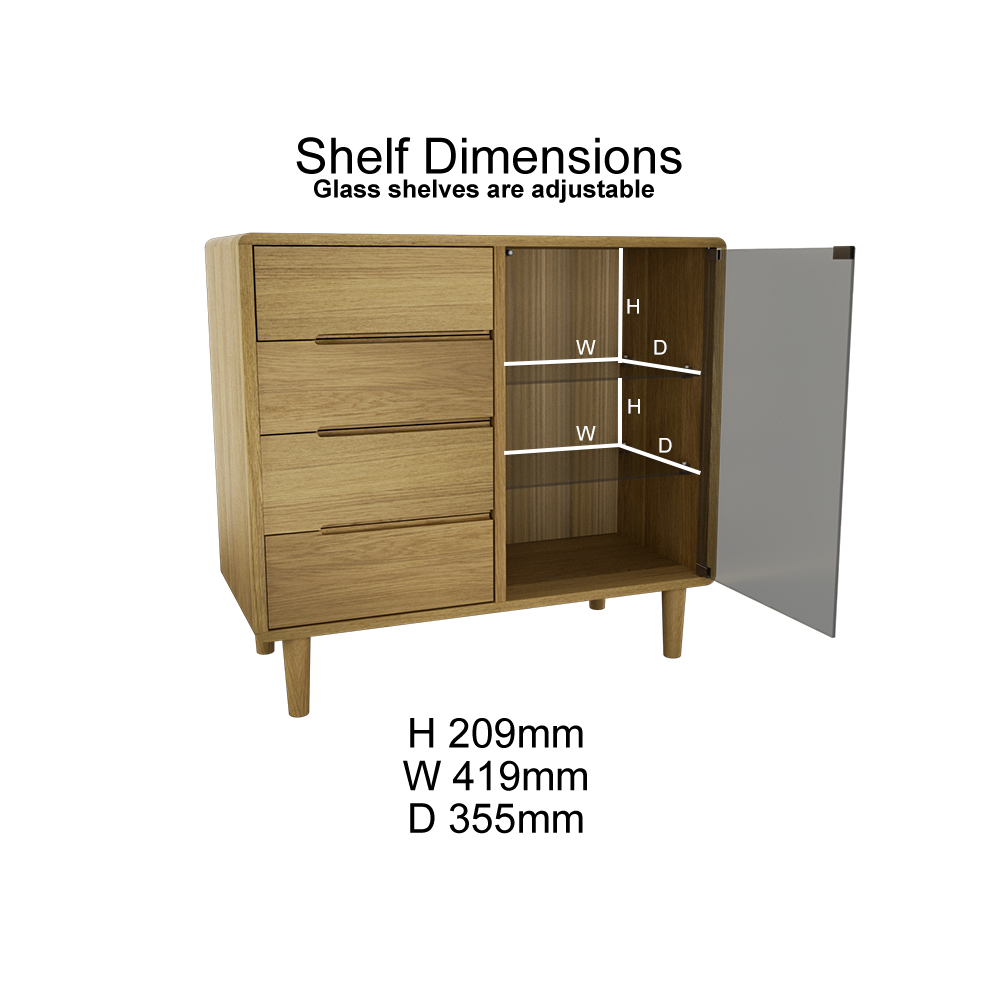 Scandic Small Glazed Chest. Solid Oak 100% Solid Oak3