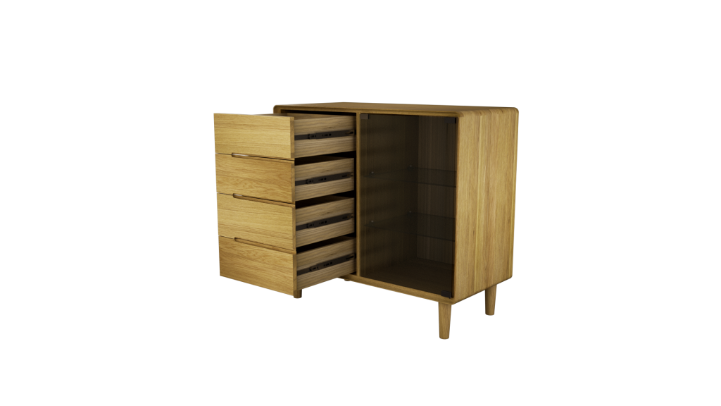 Scandic Small Glazed Chest. Solid Oak 100% Solid Oak5