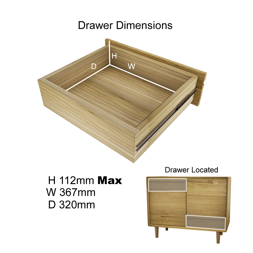 Scandic Small Sideboard. Solid Oak 100% Solid Oak