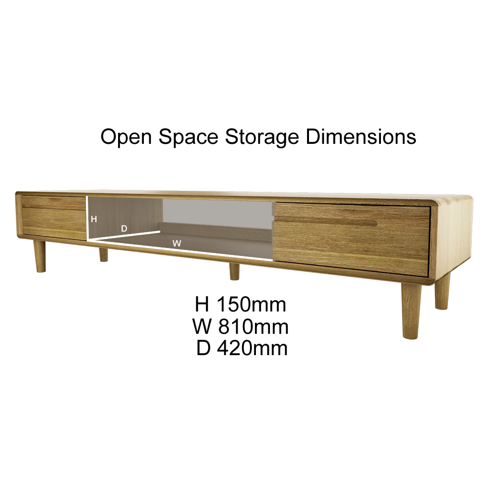 Scandic Wide TV Unit. Solid Oak 100% Solid Oak2