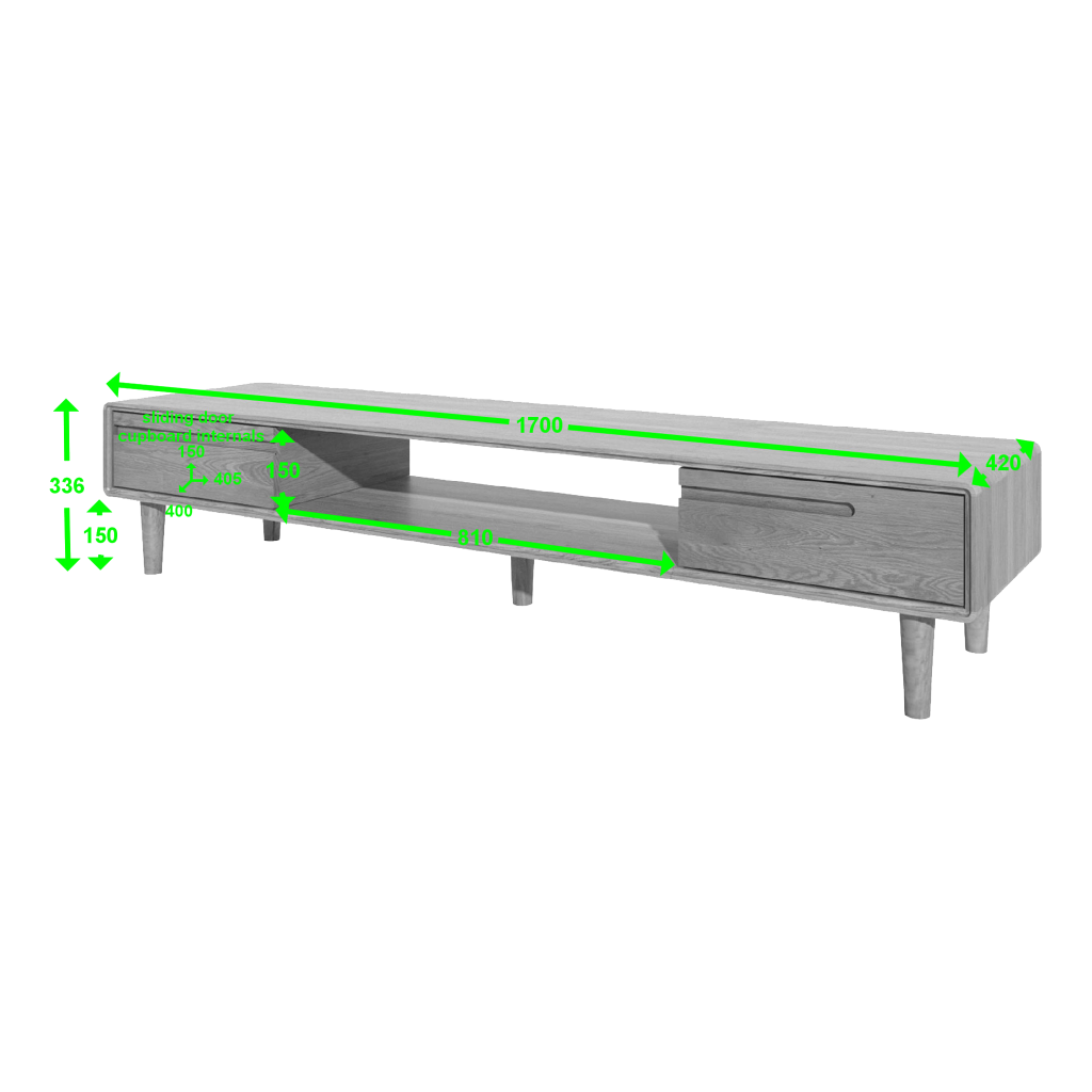 Scandic Wide TV Unit. Solid Oak 100% Solid Oak8