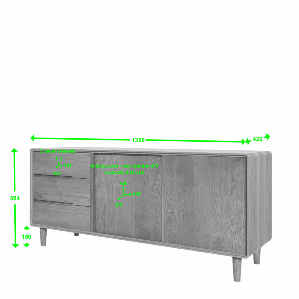 Scandic Wide Unit. Solid Oak 100% Solid Oak
