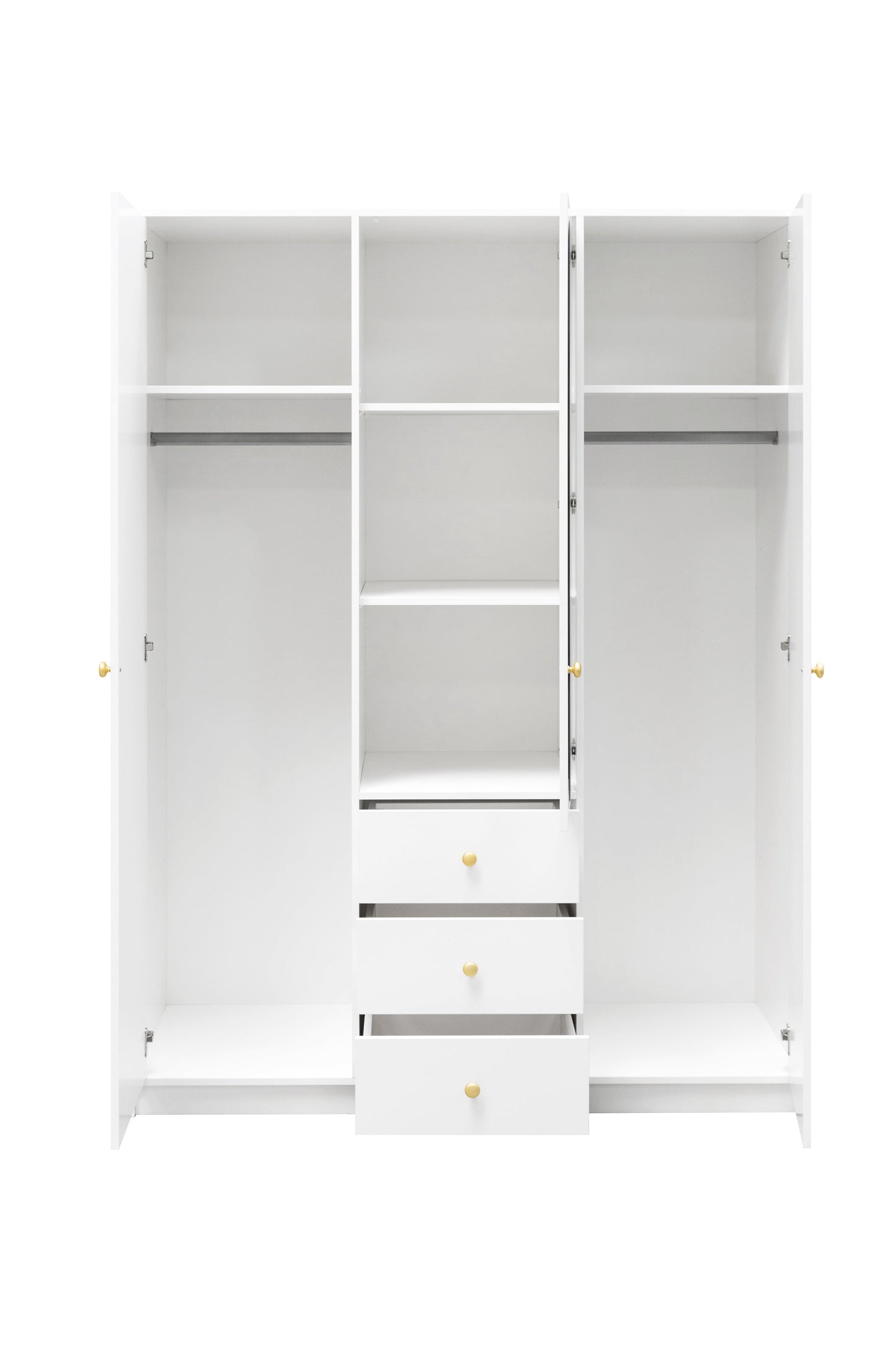 Sleek White Matt Siena D3 Wardrobe 149cm - Elegant Storage with Mirror Brightness