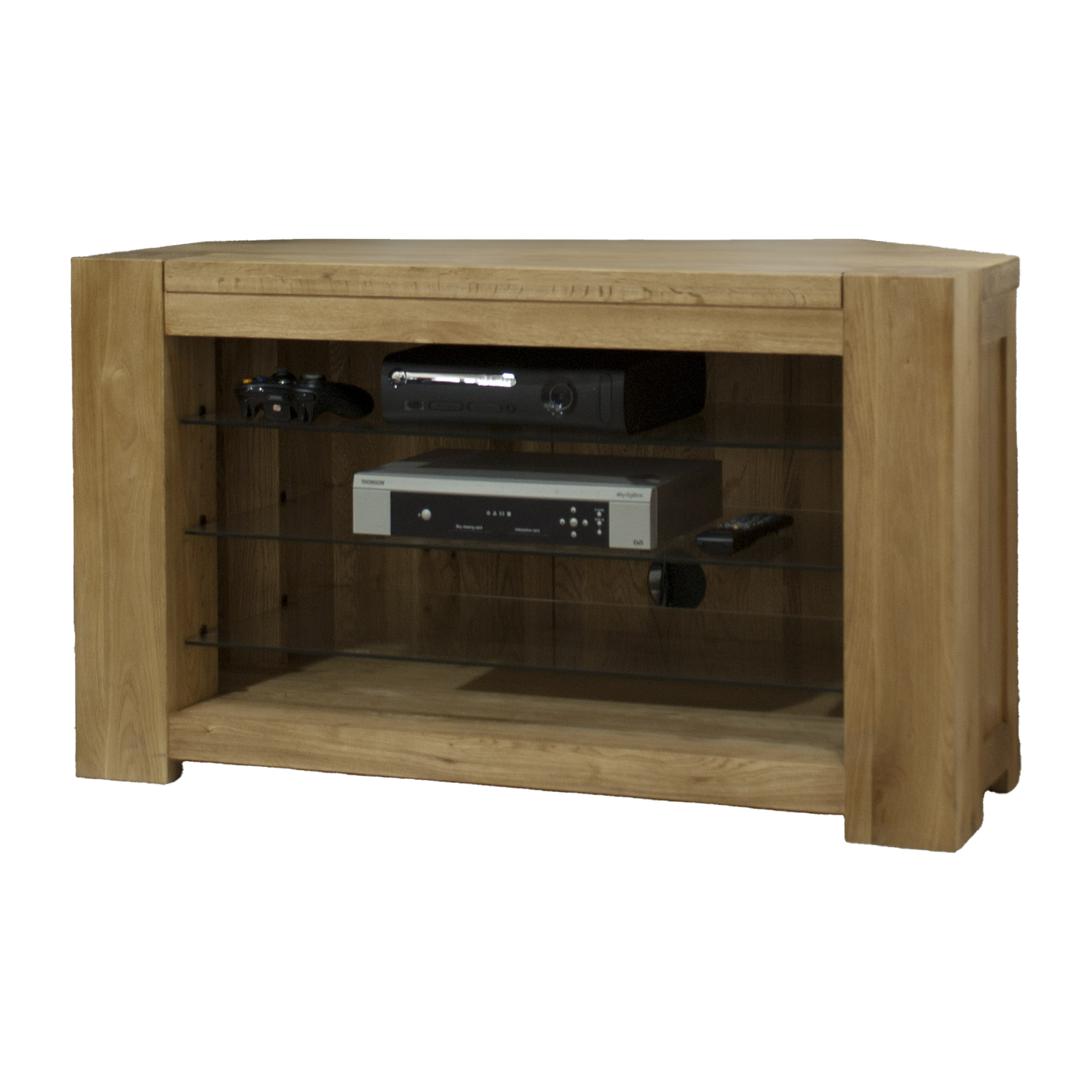 Trend Corner TV Unit. Solid Oak