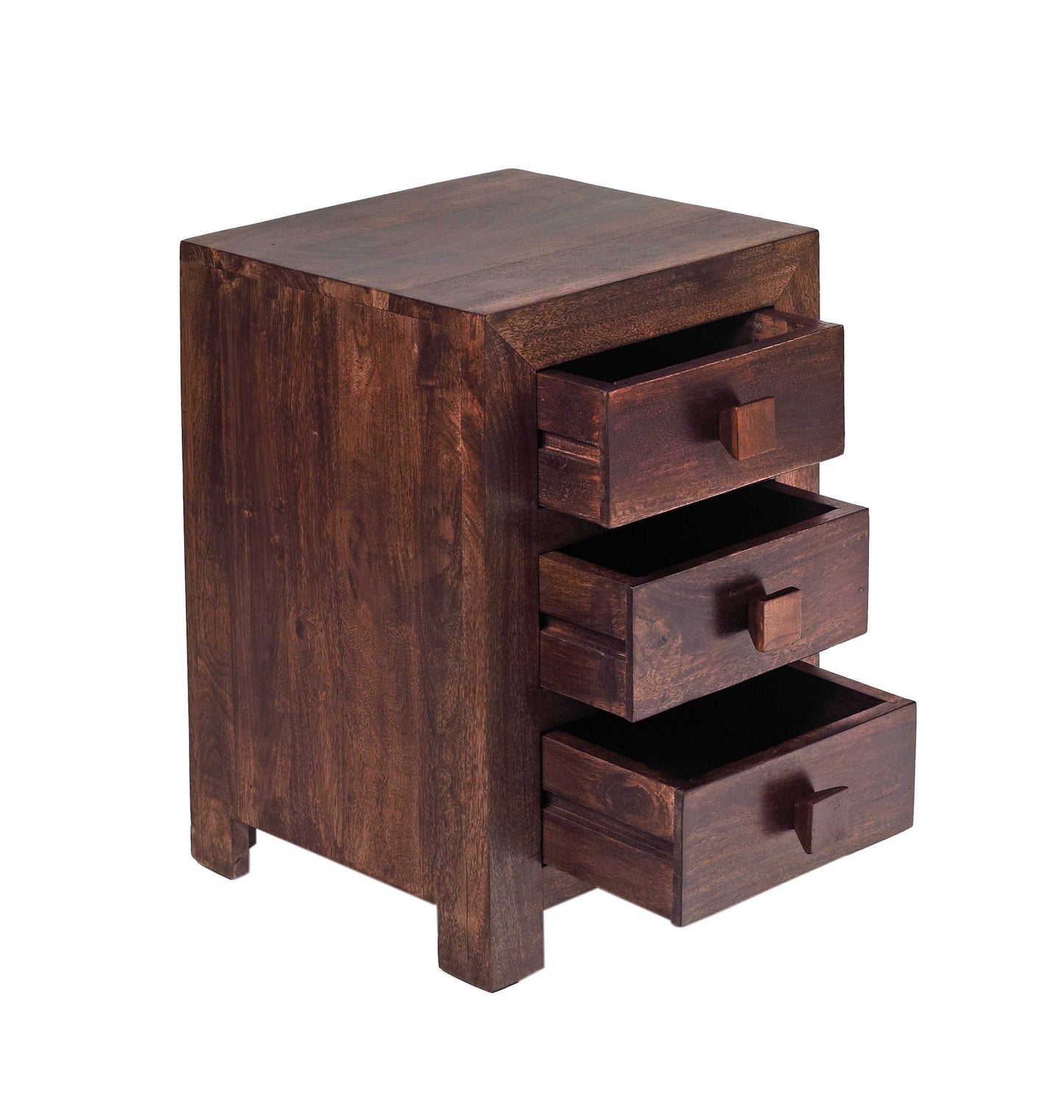Toko Dark Mango Bedside. 100% Solid Mango Wood