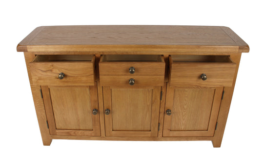 Torino Large Sideboard 3 doors 3 draws Solid Oak
