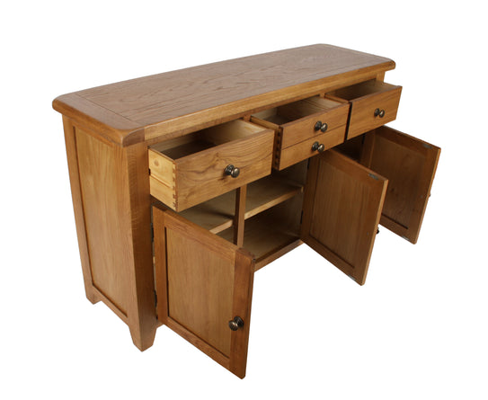 Torino Large Sideboard 3 doors 3 draws Solid Oak