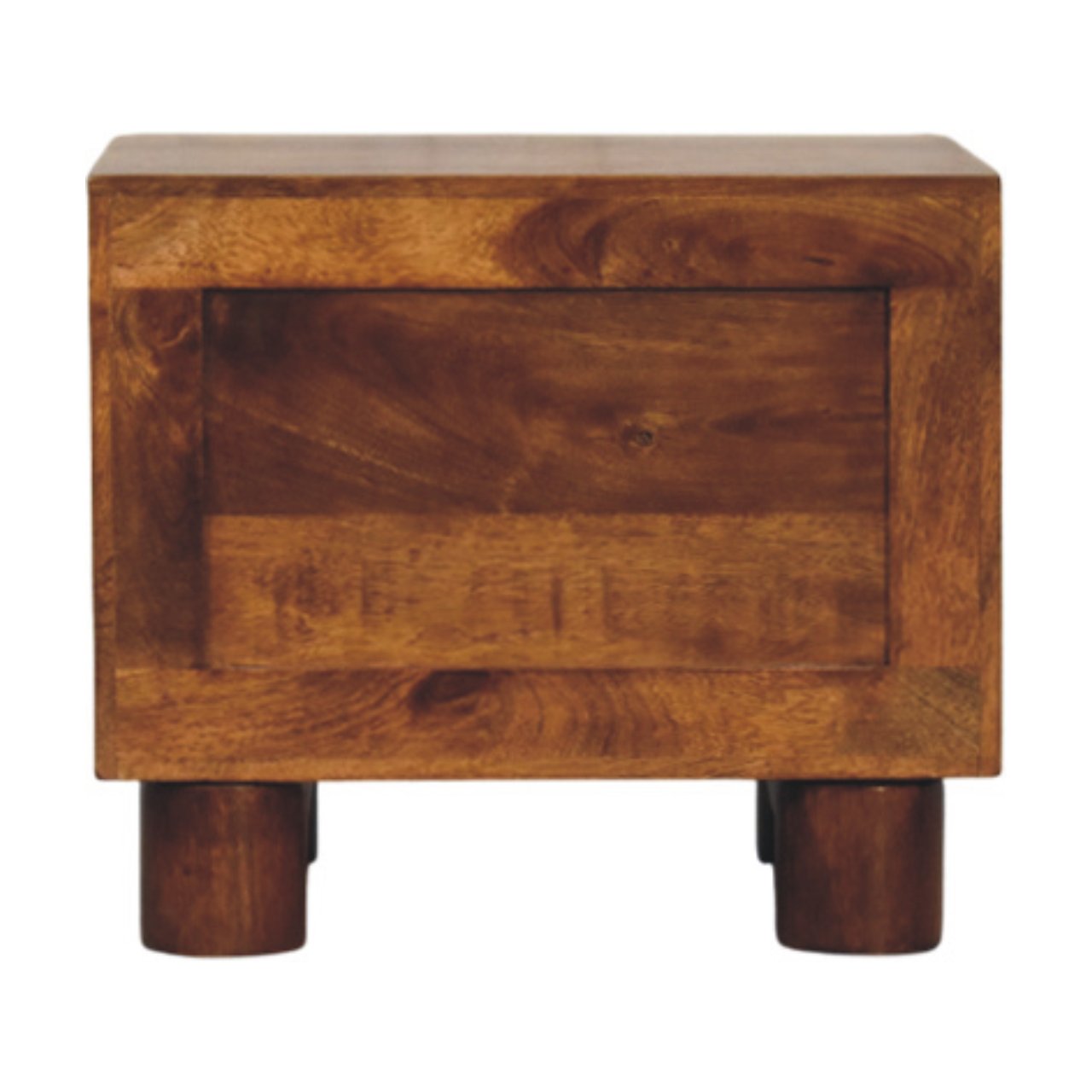 Tula 2 Drawer Chestnut Nightstand. 100% Solid Mango Wood