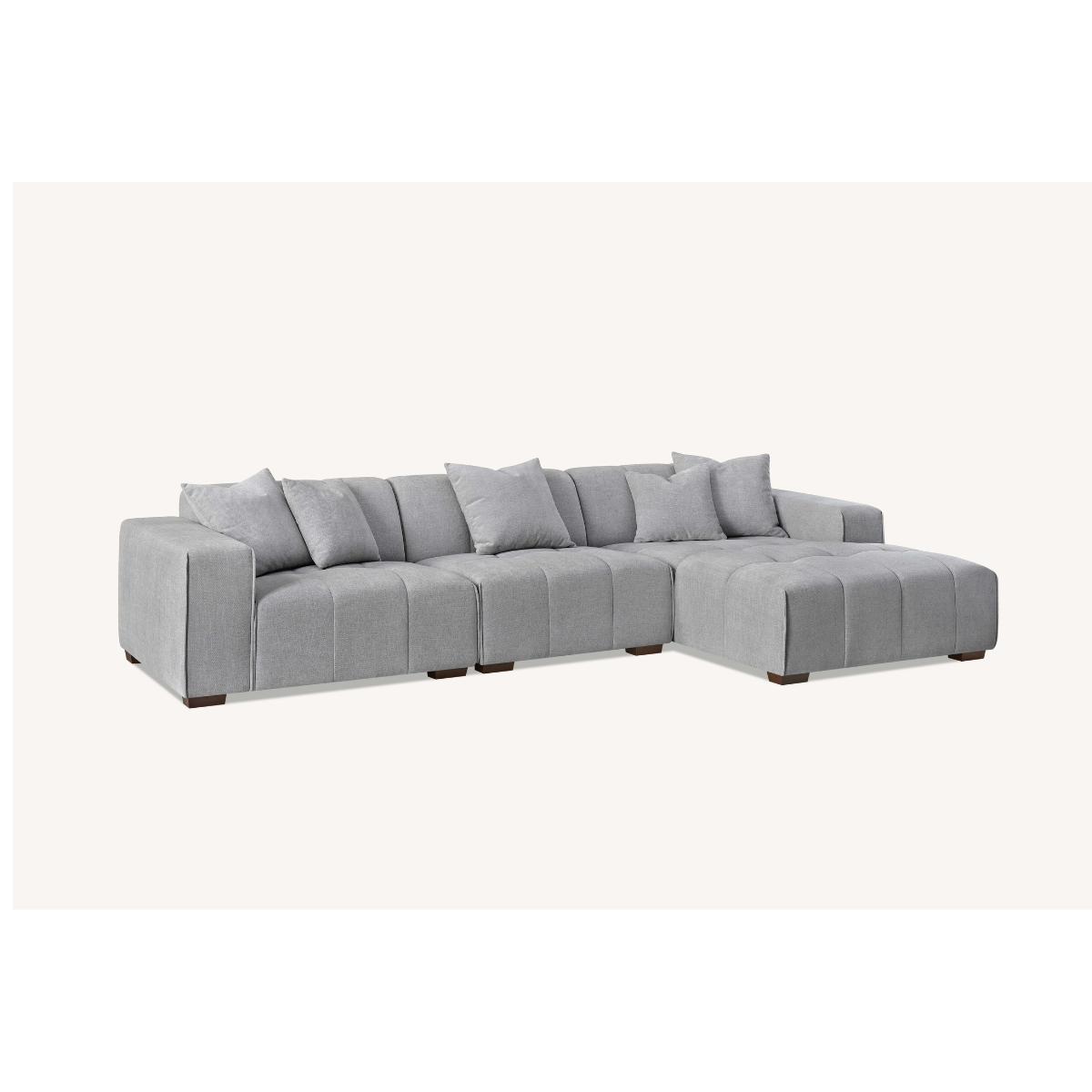 Aluxo Leonard Right Hand Corner Group in Cloudy Grey Boucle