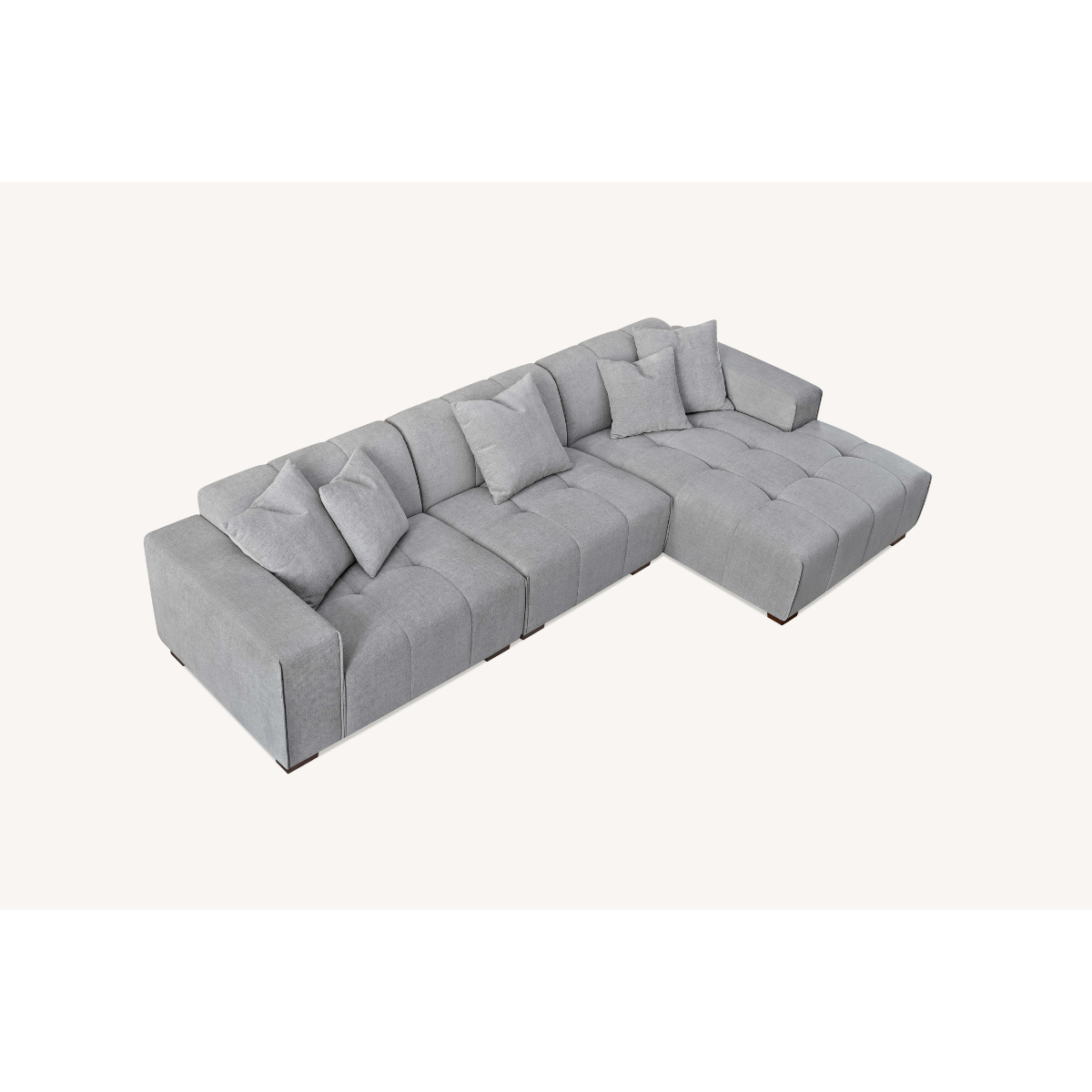Aluxo Leonard Right Hand Corner Group in Cloudy Grey Boucle