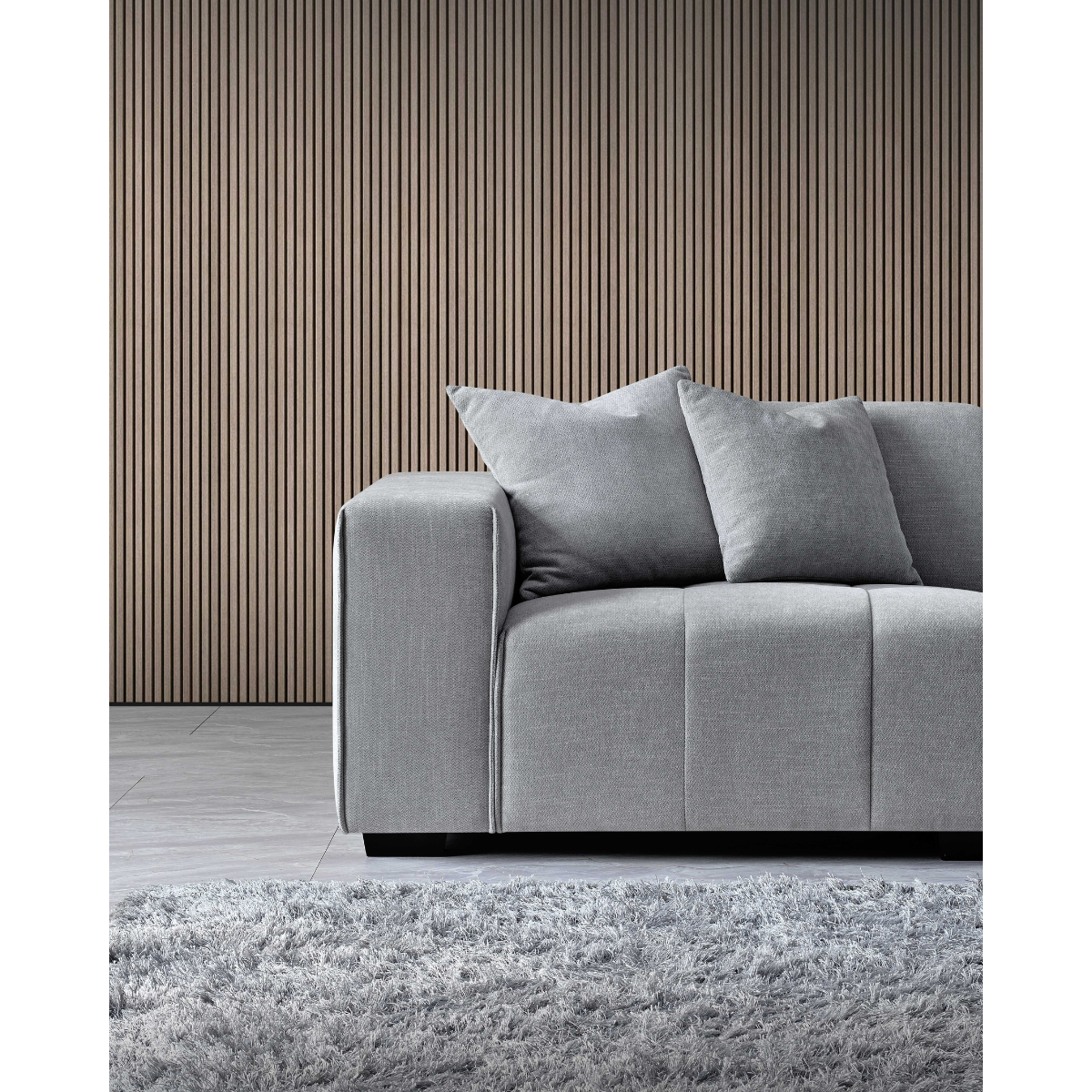 Aluxo Leonard Right Hand Corner Group in Cloudy Grey Boucle