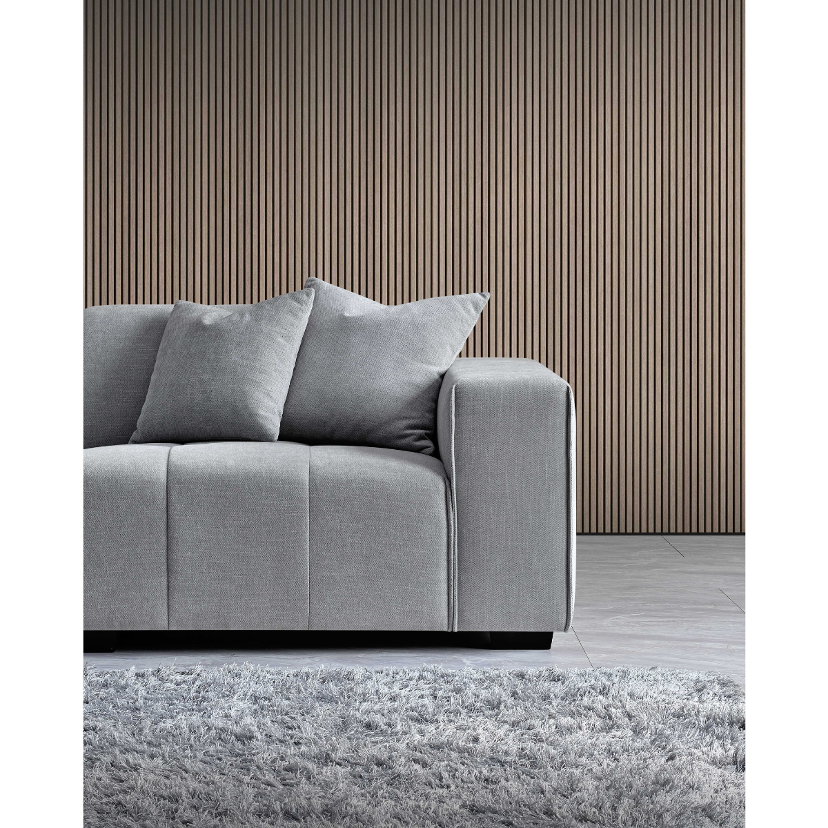 Aluxo Leonard Left Hand Corner Group in Cloudy Grey Boucle