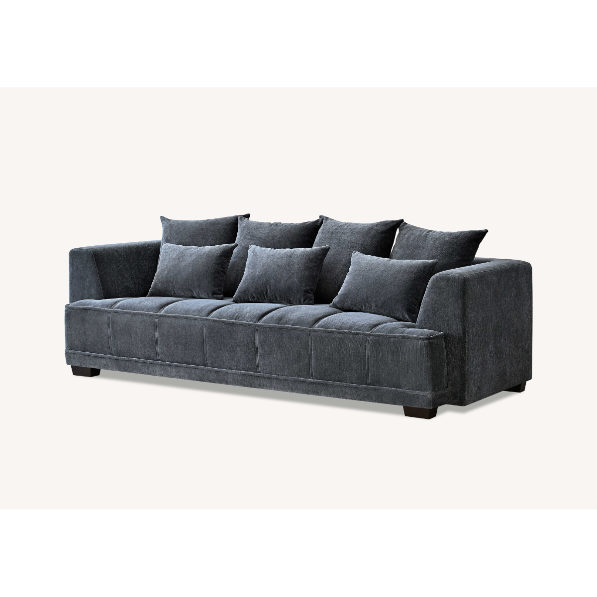 Aluxo Gramercy Right Hand Corner Sofa in Steel Grey Velvet