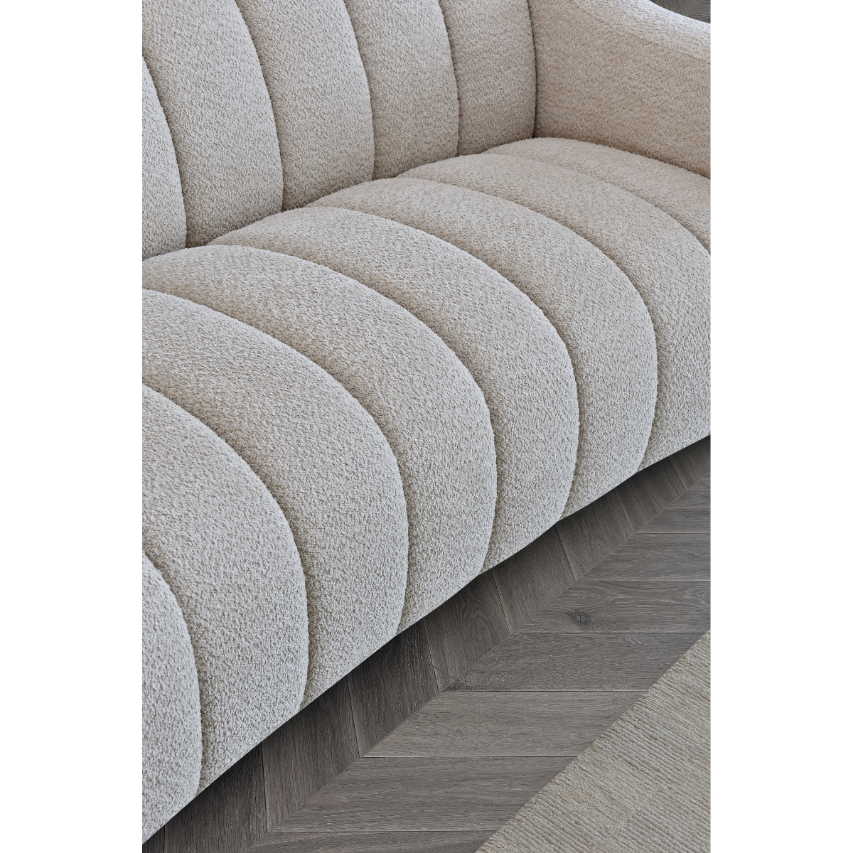 Aluxo Astoria 3 Seater Sofa in Oatmeal Boucle Fabric