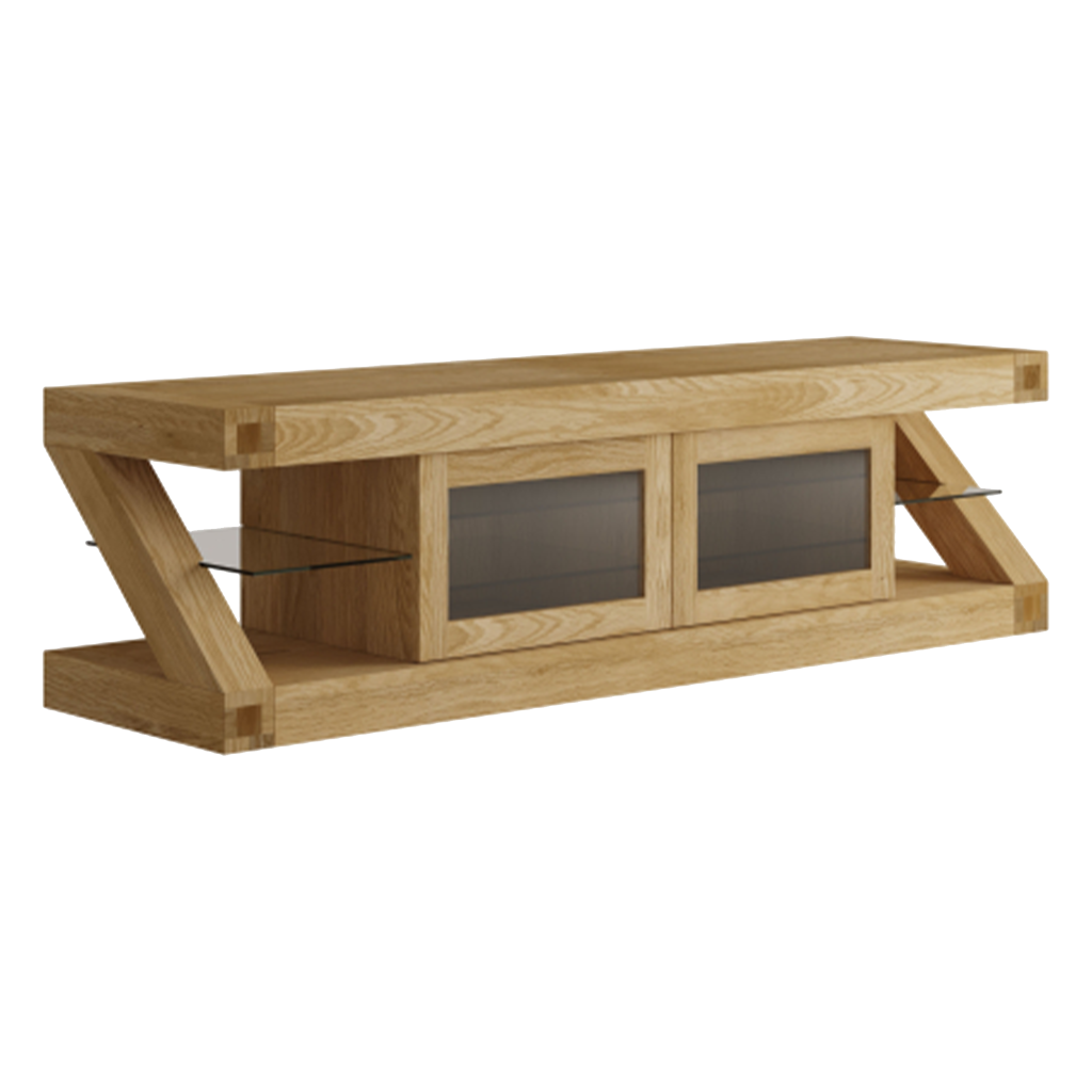 Z Glazed TV Unit 100% solid oak