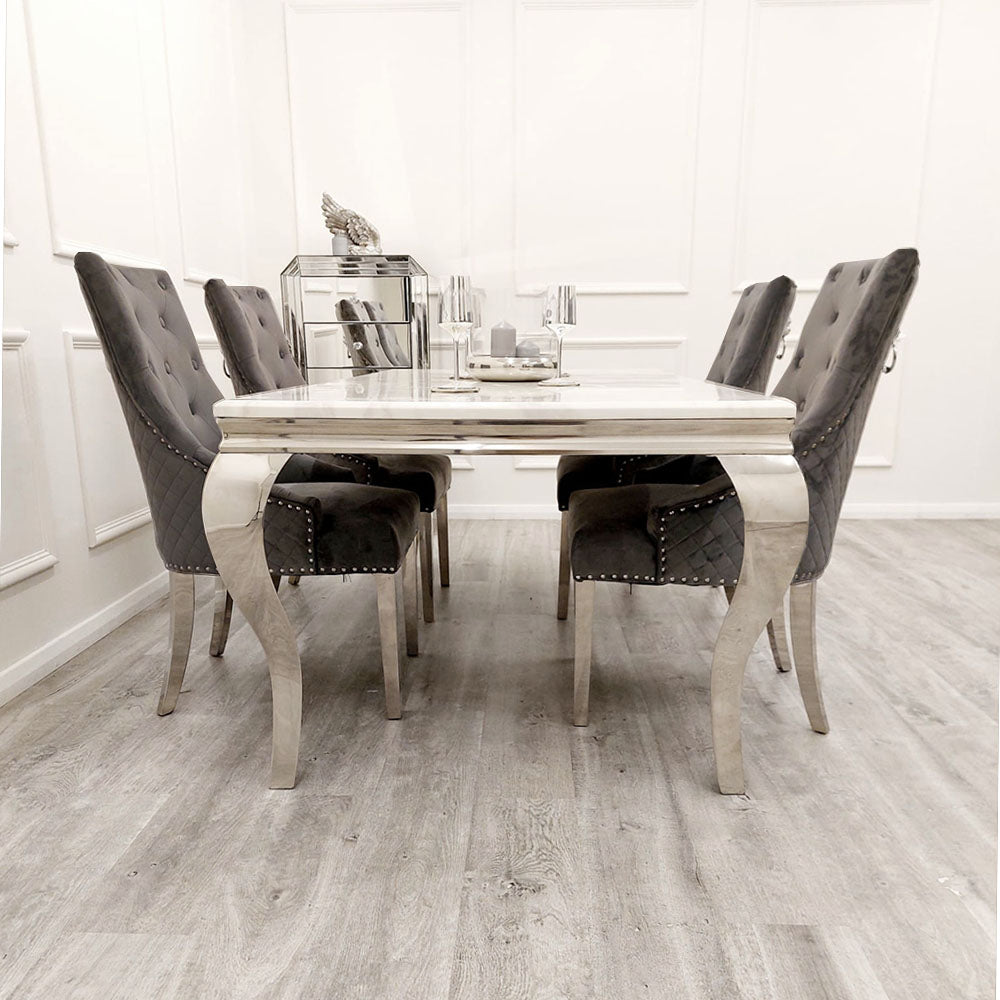 Bentley Chrome Dining Chair Dark Grey Light Grey Beige Black