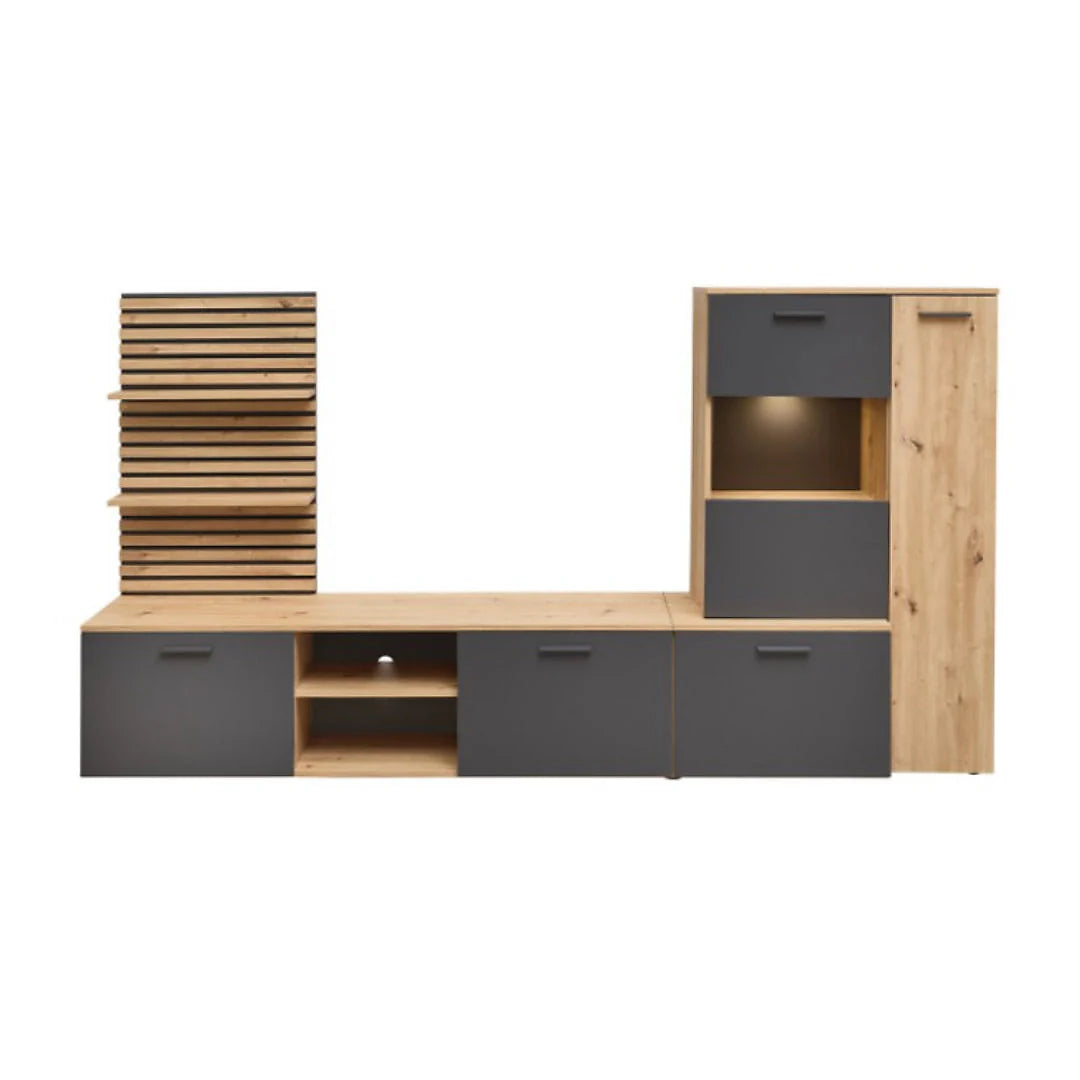 Heathrow Entertainment Unit With LED Lighting 250cm. 2 Colours Available