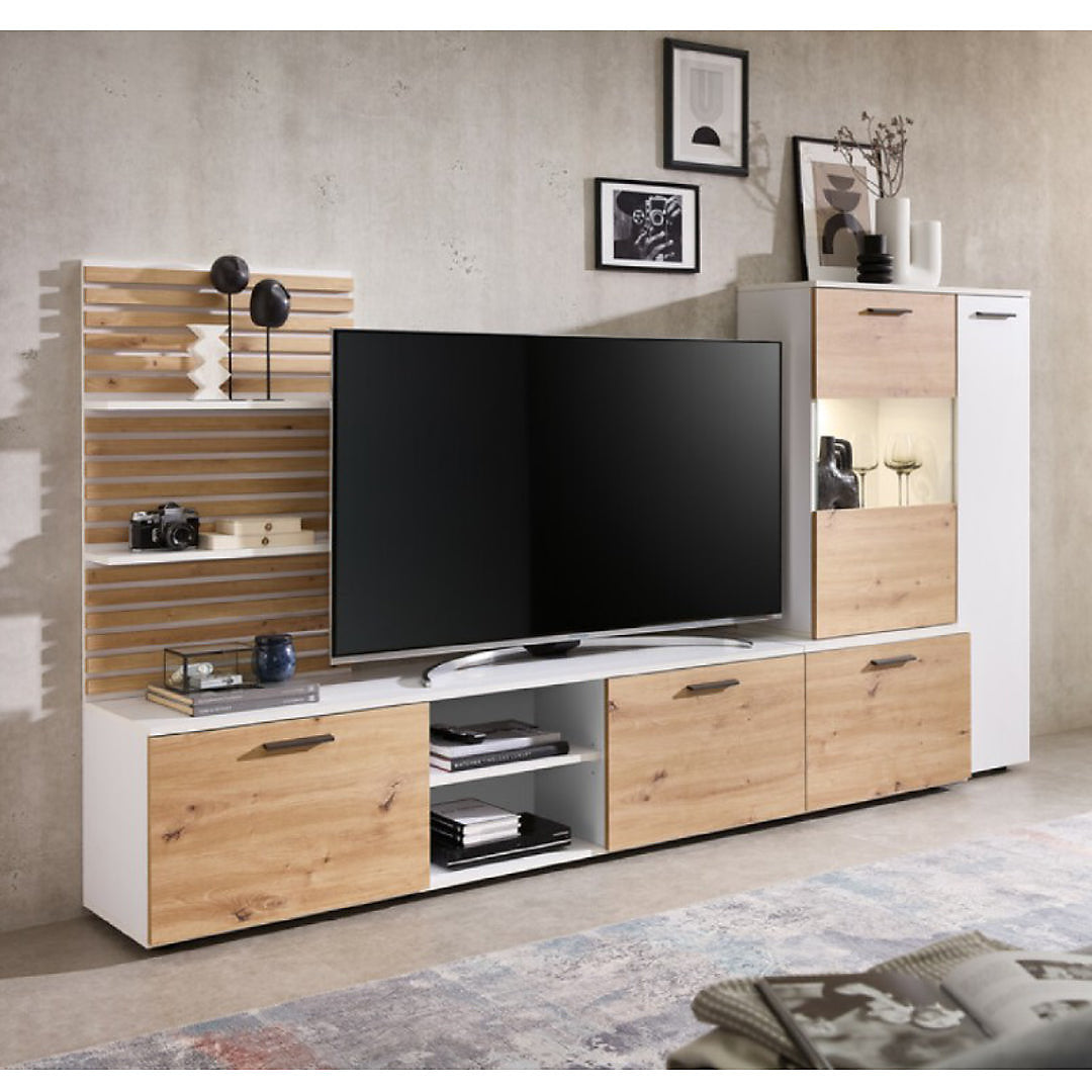 Heathrow Entertainment Unit With LED Lighting 250cm. 2 Colours Available