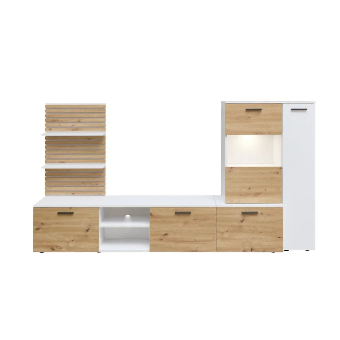 Heathrow Entertainment Unit With LED Lighting 250cm. 2 Colours Available