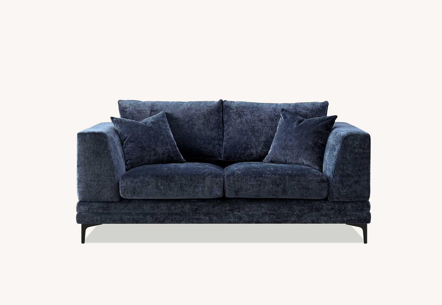 Aluxo Lenox Sofa Range in Aegean Blue Velvet 2 and 3 seater