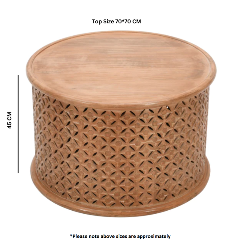 Artwork Mango Wood Coffee Table 100% Eco Sourced Natural Wood