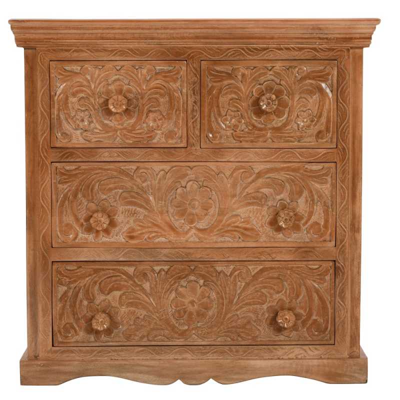 Artwork Mango Wood Chest Of Drawers 100% Eco Sourced Natural Wood