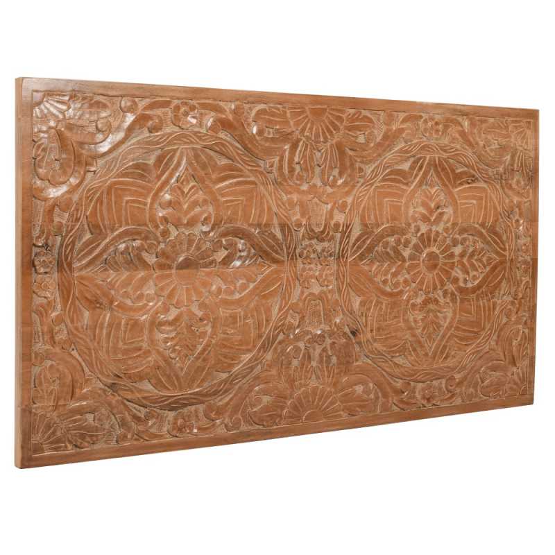 Artwork Mango Wood Bedframe Headboard 100% Eco Sourced Natural Wood