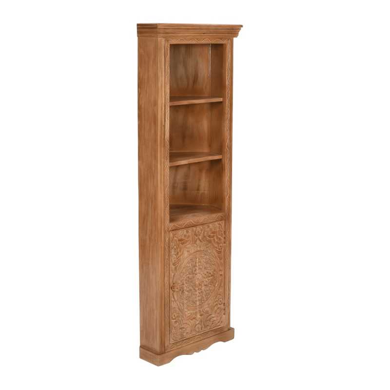 Artwork Mango Wood Corner Bookcase 100% Eco Sourced Natural Wood