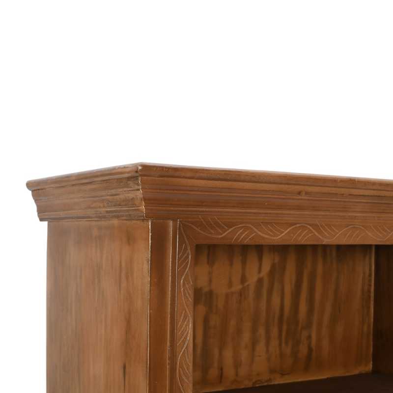 Artwork Mango Wood Large Corner Bookcase 100% Eco Sourced Solid Natural Wood
