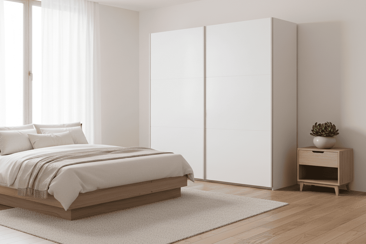 Vigo Sliding Door Wardrobe 200cm with Mirror. 5 Colour Options