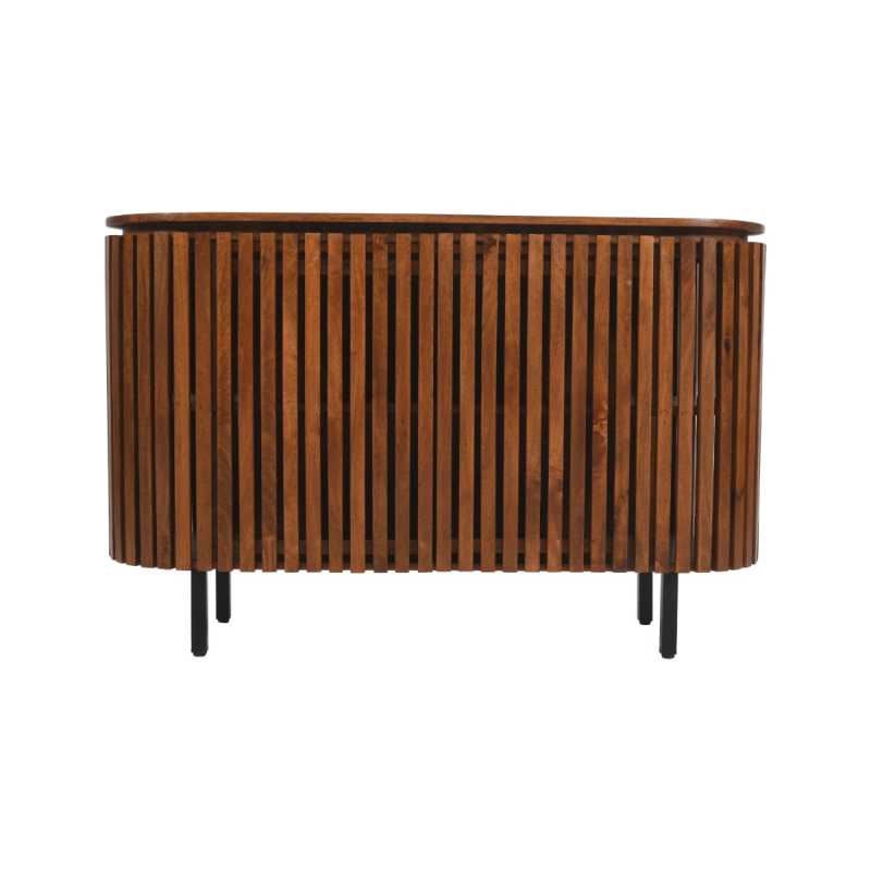 Slatted Solid Mango Wood 2 Doors Sideboard