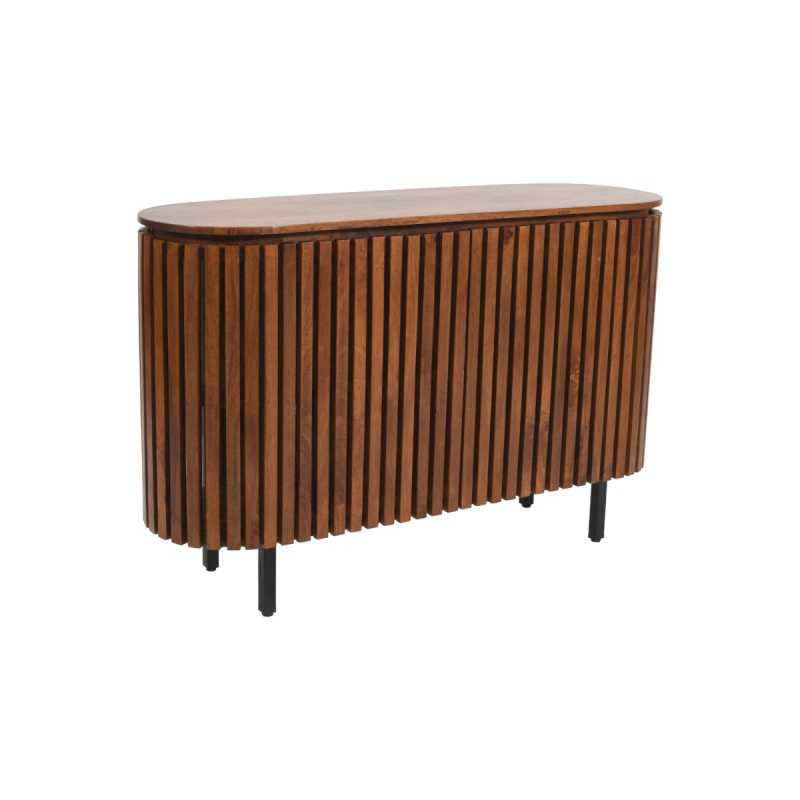 Slatted Solid Mango Wood 2 Doors Sideboard