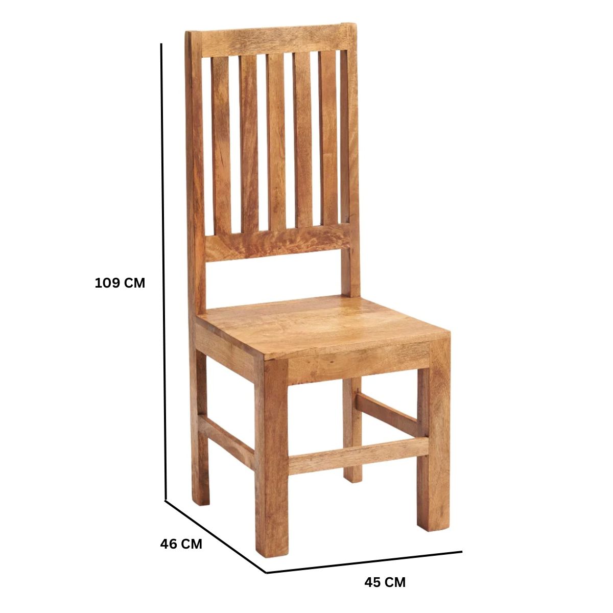Toko Light Mango 4 FT Dining Set with Wooden Chairs. 100% Mango Wood