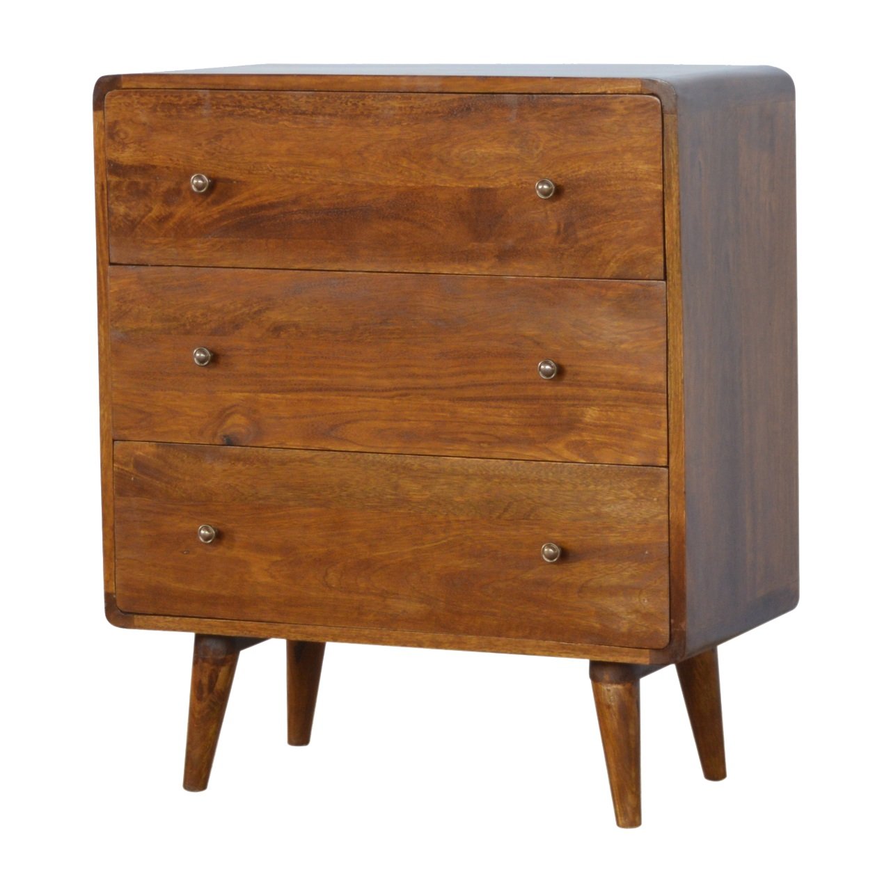 Curved Chestnut Chest 100% Solid Mango Wood