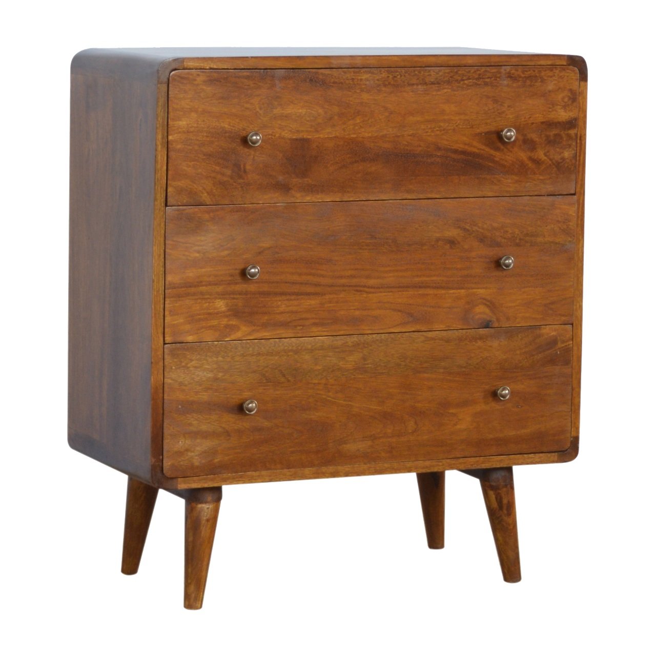 Curved Chestnut Chest 100% Solid Mango Wood