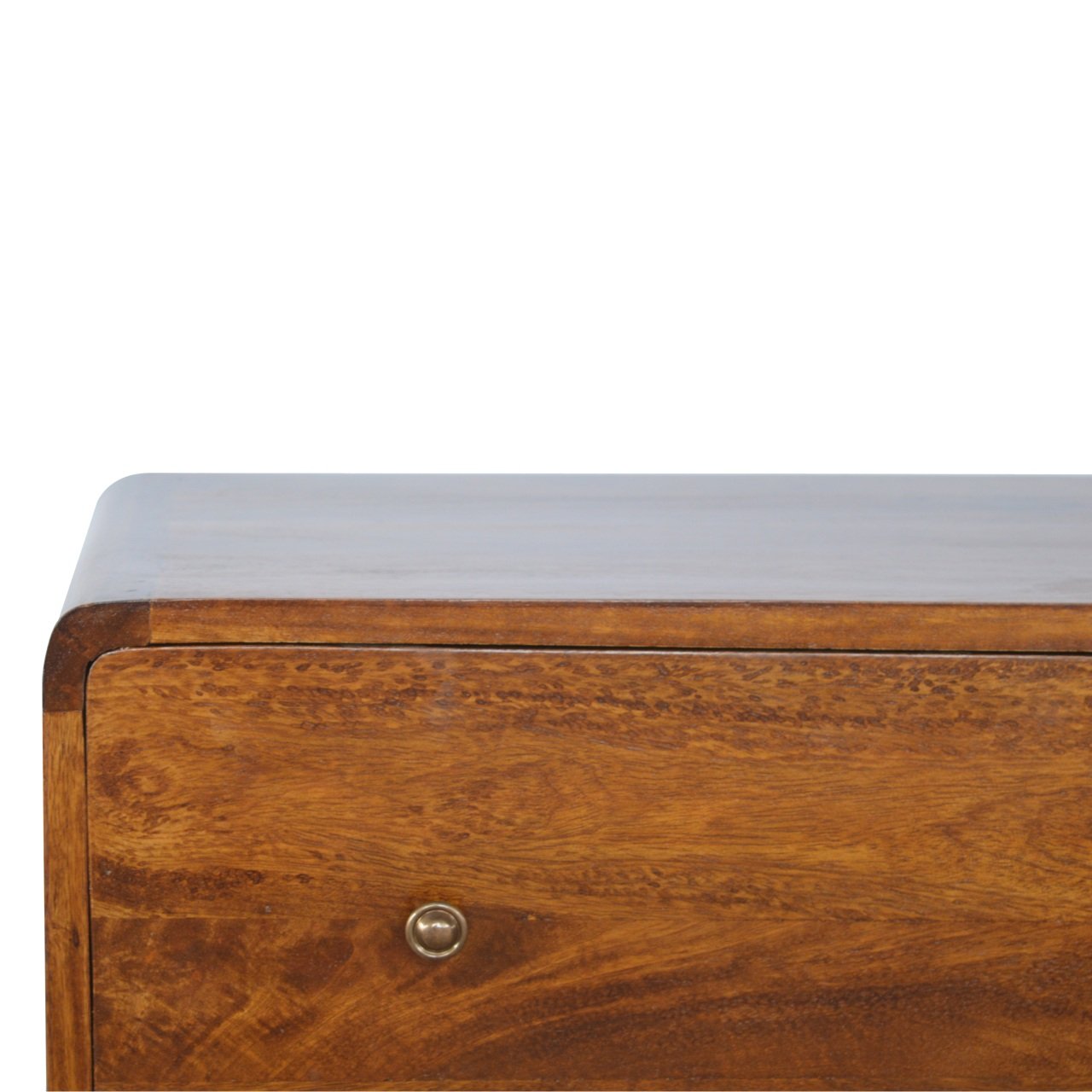 Curved Chestnut Chest 100% Solid Mango Wood