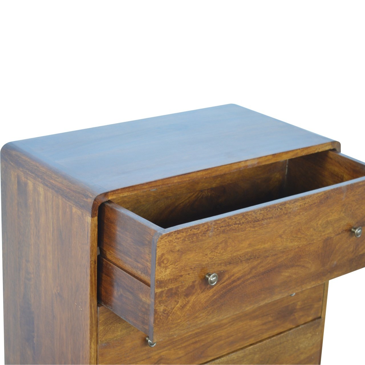 Curved Chestnut Chest 100% Solid Mango Wood